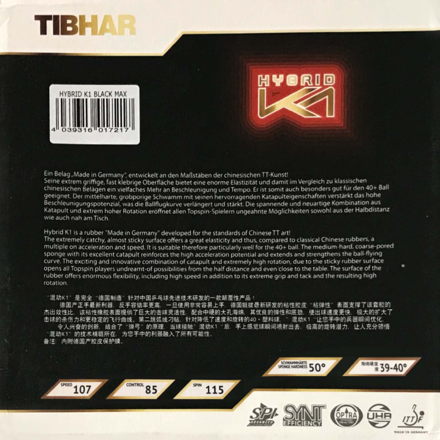 Tibhar Hybrid K1 / K1 PLUSpimp - đánh giá và giá Table Tennis Hybrid Rubbers